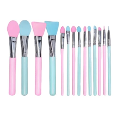 Silikonlippenpinselset, Lidschatten -Make -up -Stick, Lippenbalsam -Applikator, komplette Set von 14 vielseitiger Make -up -Anwendung für Lippenstift, Lidschatten und Crememasken von Sulxyi