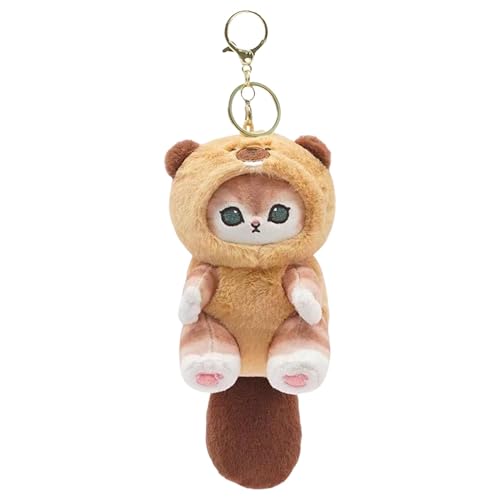 Sulxyi Plush Cat Keychain, Cat Pendant Keyring Plush, Cute Cat Keyring, Cute Animal Keychain, Bag Pendant Plush, Adorable Design Soft and Huggable Material for Boys Girls Kids von Sulxyi