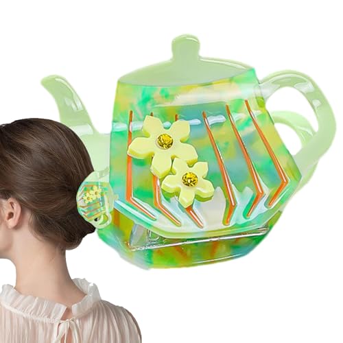 Teekannen-Haarklammern, Teekannen-Haarklammern | Rutschfeste Backenklammern | Starker Haarfang, modische Haarspangen, Haarschmuck für langes Haar von Sulxyi