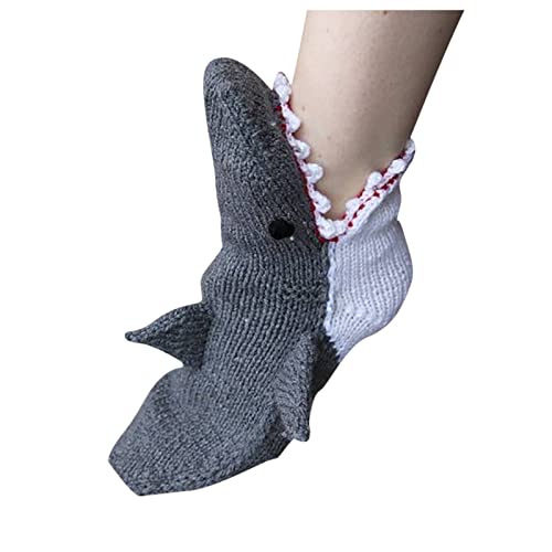 SumLeiter Damen Strick Bodensocken Lustige / Warme Wintersocken mode Cartoon Bestickte Sportsocken Gestrickte Tier Hai Krokodilform , Bettsocken Anti-Rutsch-Strickpullover Haushalt Socken von SumLeiter