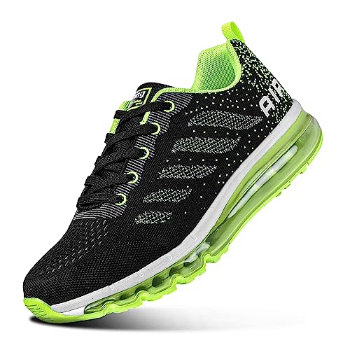 Herren Damen Sportschuhe Air Sneakers Turnschuhe Unisex Laufschuhe Leichtgewichts Walkingschuhe Fitness Shoes Outdoor Schuhe Blackgreen 43 von Sumateng