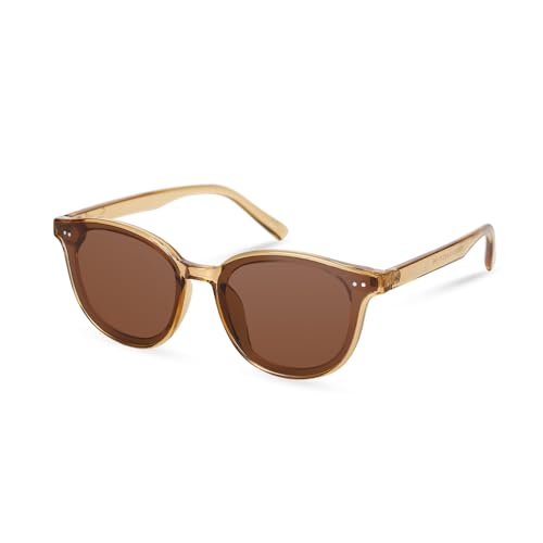 Sumato Katzenauge Damen-Sonnenbrille, Spiegelnde Trendy Linsen, UV400-Abschirmung (Braun) von Sumato