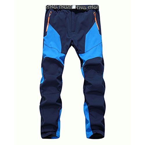 Sumchimamzuk Herren Outdoor Hose Winddicht Wasserdicht Warm Camping Wanderhosen Blau von Sumchimamzuk