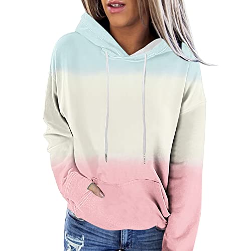 Sumeiwilly Sweatshirt Damen Schwarz Pullover Sweatshit Sweatjacke Sweater Funktionsshirt Kapuzenpullover Hoodie Pulli Tasche Übergroße Vintage Hooded Gradient Ethnischen Plus Sizerundhalssweatshirt von Sumeiwilly