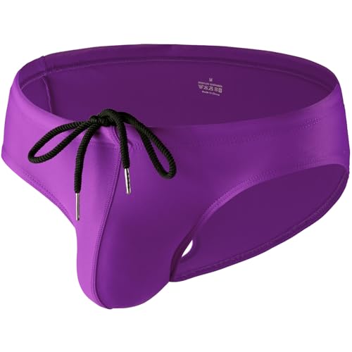 Summer Code Herren Badehose Bade-Sir Slip Form Schwimmhose, Lila, XL von Summer Code
