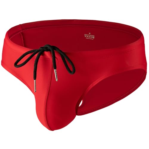 Summer Code Herren Badehose Bade-Sir Slip Form Schwimmhose, Rot, XL von Summer Code