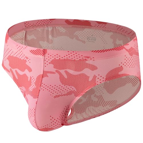 Summer Code Herren Bikini Micro Mesh Slips Weiche Atmungsaktive Unterwäsche Elastischer Bund Unterhosen, Rosa, M von Summer Code