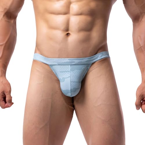 Summer Code Herren Bikini Slips Atmungsaktiv Weich Micro Mesh Unterwäsche Männer Bequeme Niedrige Taille Unterhosen, Grün, XXL von Summer Code