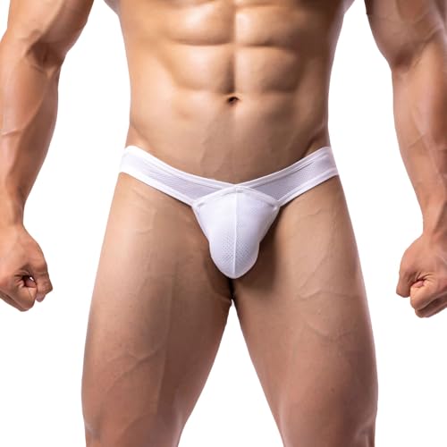 Summer Code Herren Bikini Slips Pouch Unterwäsche aus Mikronetz Männer Softbund Briefs Unterhosen, Weiß, XXL Summer Code Herren Bikini Slips Pouch Unterwäsche aus Mikronetz Männer Softbund Briefs Unterhosen, Weiß, XXL von Summer Code