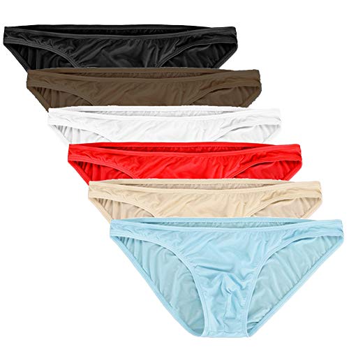 Summer Code Herren Einfache Einfarbige Atmungsaktive Tanga Seidig Slips von Summer Code