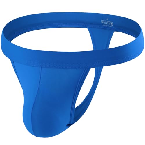 Summer Code Herren G String Tanga Bulge Pouch Slip Thong Low Rise T-Back Unterwäsche Weich Bikini Höschen, Blau, XL von Summer Code