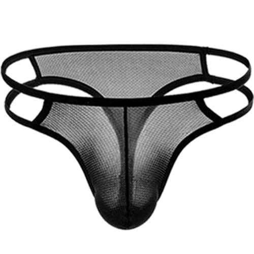 Summer Code Herren G String Tanga Männer Komfortabel und Stretch Slips Thong Unterhosen T-Back Bikini Unterwäsche, Schwarz*1 M von Summer Code