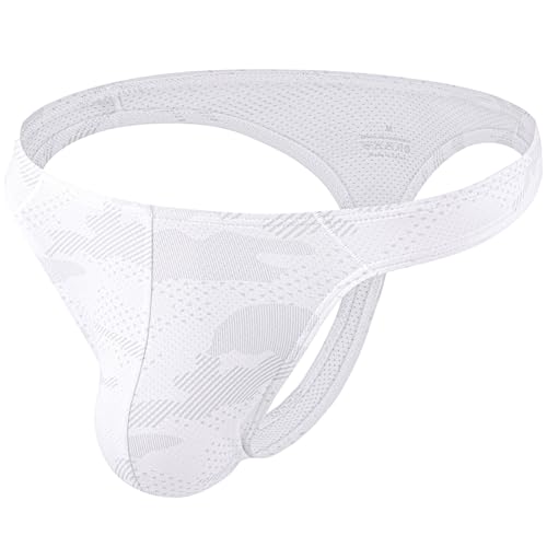 Summer Code Herren G String Tanga Männer Low Rise Micro Mesh Tanga Unterwäsche T-Back Unterhose mit Stretch, Weiß, L Summer Code Herren G String Tanga Männer Low Rise Micro Mesh Tanga Unterwäsche T-Back Unterhose mit Stretch, Weiß, L von Summer Code