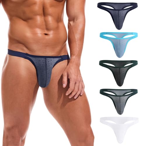 Summer Code Herren Jacquard Tanga Low Rise elastische Taille Unterwäsche von Summer Code