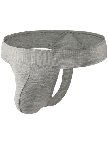 Summer Code Herren String Tanga Männer Gerippter niedrige Taille Tanga Unterwäsche Weich Pouch Unterhose T-Back G-Strings, Grau, M Summer Code Herren String Tanga Männer Gerippter niedrige Taille Tanga Unterwäsche Weich Pouch Unterhose T-Back G-Strings, Grau, M von Summer Code
