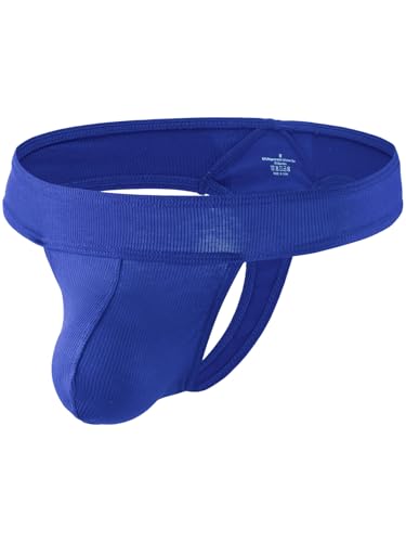 Summer Code Herren String Tanga Männer Gerippter niedrige Taille Tanga Unterwäsche Weich Pouch Unterhose T-Back G-Strings, Königsblau, XL Summer Code Herren String Tanga Männer Gerippter niedrige Taille Tanga Unterwäsche Weich Pouch Unterhose T-Back G-Strings, Königsblau, XL von Summer Code