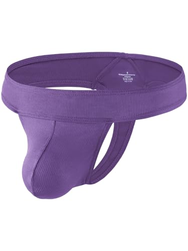 Summer Code Herren String Tanga Männer Gerippter niedrige Taille Tanga Unterwäsche Weich Pouch Unterhose T-Back G-Strings, Lila, XXL Summer Code Herren String Tanga Männer Gerippter niedrige Taille Tanga Unterwäsche Weich Pouch Unterhose T-Back G-Strings, Lila, XXL von Summer Code