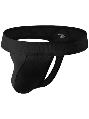 Summer Code Herren String Tanga Männer Gerippter niedrige Taille Tanga Unterwäsche Weich Pouch Unterhose T-Back G-Strings, Schwarz, XXL Summer Code Herren String Tanga Männer Gerippter niedrige Taille Tanga Unterwäsche Weich Pouch Unterhose T-Back G-Strings, Schwarz, XXL von Summer Code
