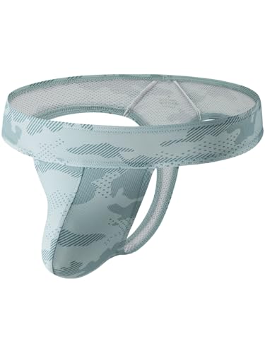 Summer Code Herren Tanga Micro Mesh Männer String Thong Atmungsaktive Unterwäsche mit Ausbuchtung Unterhosen, Grün, XL von Summer Code