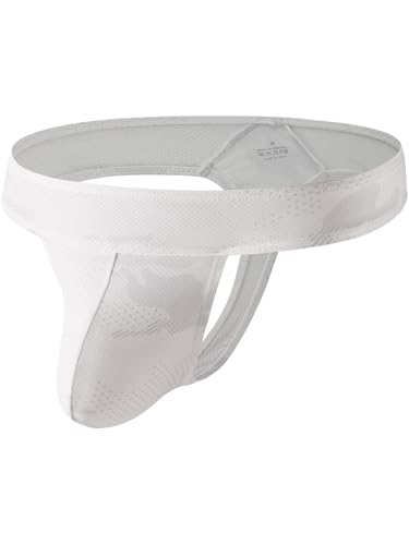Summer Code Herren Tanga Micro Mesh Männer String Thong Atmungsaktive Unterwäsche mit Ausbuchtung Unterhosen, Weiß, S von Summer Code
