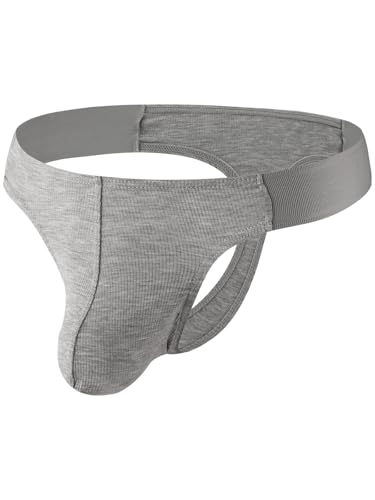 Summer Code String Tanga für Herren Bequeme Männer Unterwäsche Strings Gerippter Unterhose mit Seitlich Elastischem Bund, Grau, XXL Summer Code String Tanga für Herren Bequeme Männer Unterwäsche Strings Gerippter Unterhose mit Seitlich Elastischem Bund, Grau, XXL von Summer Code