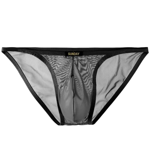 Summer Code Unterhosen Herren Slip Transparenter Herrenslip Unterhosen aus weiche Mesh Kühlende Unterwäsche, Schwarz, M von Summer Code