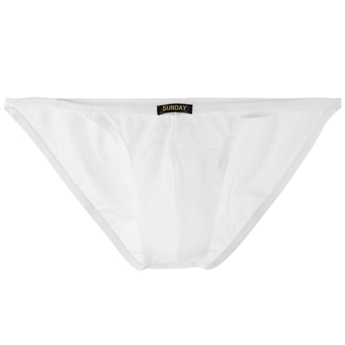 Summer Code Unterhosen Herren Slip Transparenter Herrenslip Unterhosen aus weiche Mesh Kühlende Unterwäsche, Weiß, XXL von Summer Code