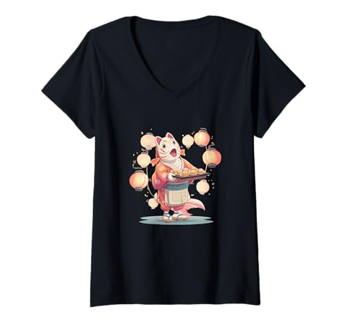 Damen Sommerfest mit coolem Koi-Kostüm T-Shirt mit V-Ausschnitt Damen Sommerfest mit coolem Koi-Kostüm T-Shirt mit V-Ausschnitt von Summer Festival Outfit