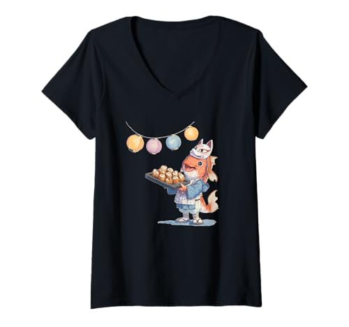 Damen Tolle japanische Koi-Feier für traditionelle Liebhaber T-Shirt mit V-Ausschnitt Damen Tolle japanische Koi-Feier für traditionelle Liebhaber T-Shirt mit V-Ausschnitt von Summer Festival Outfit