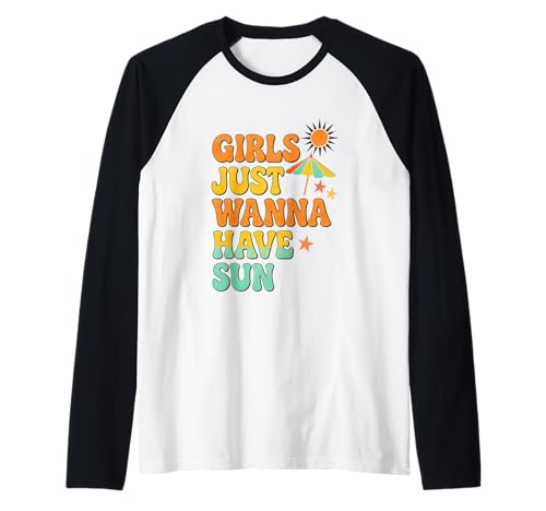 Mädchen wollen einfach Sonne haben, Retro-Sommer Raglan von Summer Fun Retro Beach Vibes Design