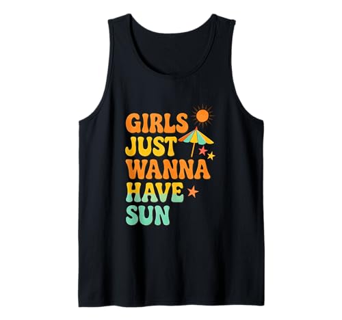 Mädchen wollen einfach Sonne haben, Retro-Sommer Tank Top von Summer Fun Retro Beach Vibes Design