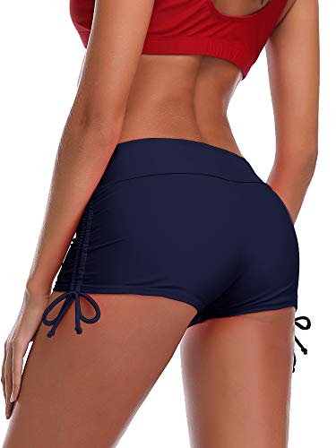 Summer Mae Damen Shorts Sport Schnell Trocknend Kurze Badehose Board Shorts Marineblau L von Summer Mae