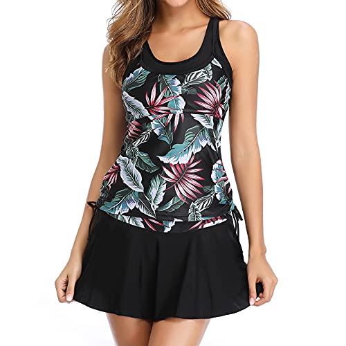 Summer Mae Damen Tankini Retro Streifen Badekleider Blumen XXL von Summer Mae