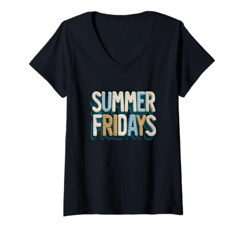Damen Lustiges Sommer-Friday-Kostüm T-Shirt mit V-Ausschnitt Damen Lustiges Sommer-Friday-Kostüm T-Shirt mit V-Ausschnitt von Summer Outfit