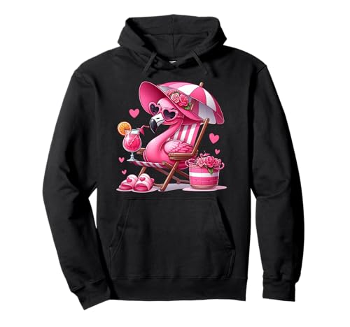 Strandgetränk mit rosa Flamingo-Sandkreuzfahrt im Sommer, Damen Pullover Hoodie von Summer Tees NYC