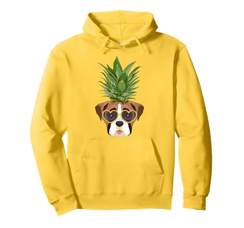 Niedlicher Boxer Hund Ananas Damen Herren Kinder Jungen Mädchen Sommer Pullover Hoodie von Summer Tropical Pineapples Fruit Boxer Dog Gift