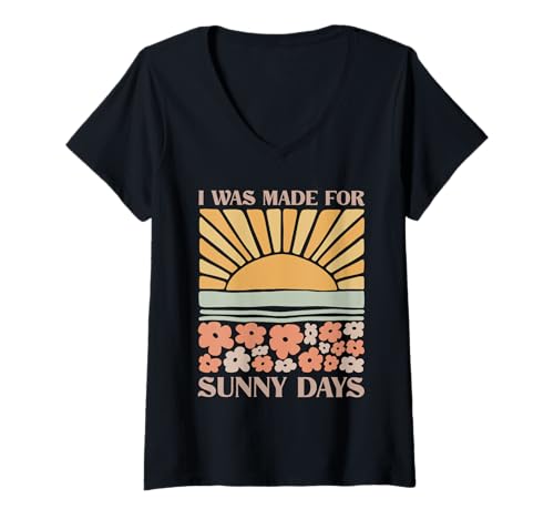 Damen Ich wurde wie geschaffen für Sunny Days Beach Vibes Sommerferien T-Shirt mit V-Ausschnitt Damen Ich wurde wie geschaffen für Sunny Days Beach Vibes Sommerferien T-Shirt mit V-Ausschnitt von Summer Vacation Ocean Beach Vibes