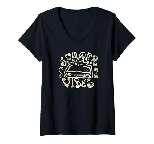 Damen Summer Vibe Funny Graphic T-Shirt mit V-Ausschnitt Damen Summer Vibe Funny Graphic T-Shirt mit V-Ausschnitt von Summer Vibe Outfit