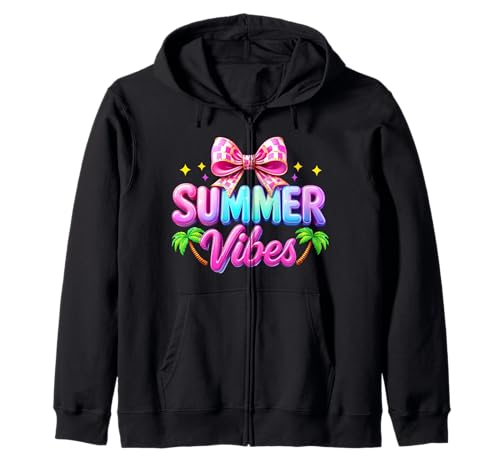 Coole Sommer-Vibes Frauen bunt Hekko Sommer Urlaub Strand Kapuzenjacke Coole Sommer-Vibes Frauen bunt Hekko Sommer Urlaub Strand Kapuzenjacke von Summer Vibes Hello Summer Palm Tree Men Women Kids