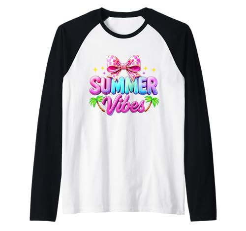 Coole Sommer-Vibes Frauen bunt Hekko Sommer Urlaub Strand Raglan Coole Sommer-Vibes Frauen bunt Hekko Sommer Urlaub Strand Raglan von Summer Vibes Hello Summer Palm Tree Men Women Kids