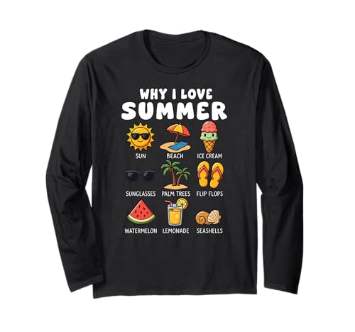 Warum ich Summer Beach Sun Ice Cream für Jungen, Mädchen und Kinder Liebe Langarmshirt Warum ich Summer Beach Sun Ice Cream für Jungen, Mädchen und Kinder Liebe Langarmshirt von SummerAxis1