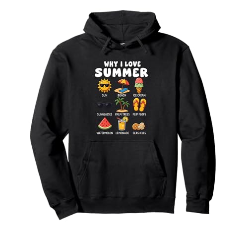 Warum ich Summer Beach Sun Ice Cream für Jungen, Mädchen und Kinder Liebe Pullover Hoodie von SummerAxis1