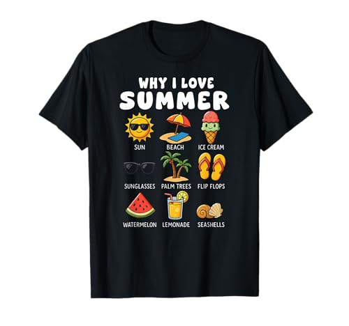 Warum ich Summer Beach Sun Ice Cream für Jungen, Mädchen und Kinder Liebe T-Shirt Warum ich Summer Beach Sun Ice Cream für Jungen, Mädchen und Kinder Liebe T-Shirt von SummerAxis1