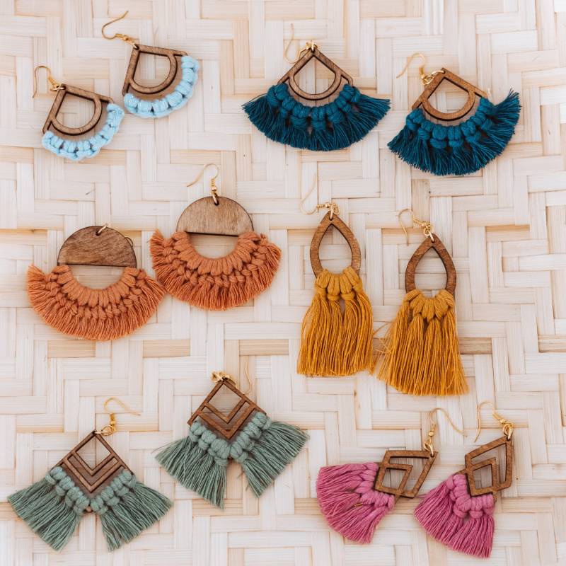 Boho Makramee Ohrringe/ Macramé Oorbellen/Makramee Ohrringe Boho Boucle D'oreille Orecchini Macramè Geschenk Zum Muttertag von SummerBreezeMacrame
