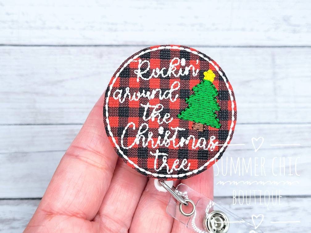 Rockin Around Christmas Badge Reel, Medical Krankenschwester Rn Reel von SummerChicBoutique