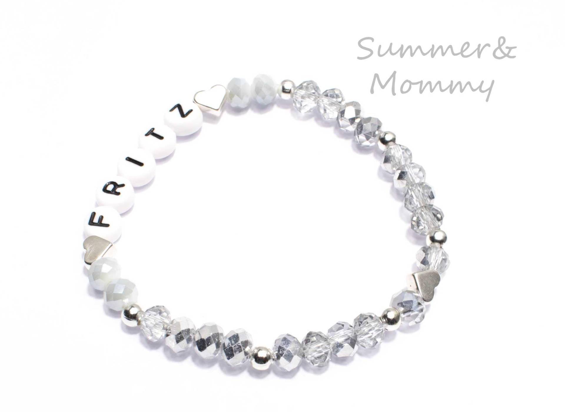 Armband Mit Namen, Namensarmband Silber Name, Herzchen Armband Mit Namen, Namensarmband Silber Name, Herzchen von SummerslittleStore