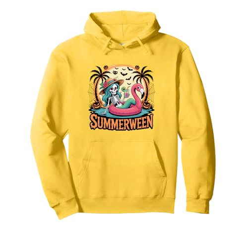 Summerween Halloween Sommer Skelett Flamingo Damen Mädchen Herren Pullover Hoodie Summerween Halloween Sommer Skelett Flamingo Damen Mädchen Herren Pullover Hoodie von Summerween For Toddler Kids Girls