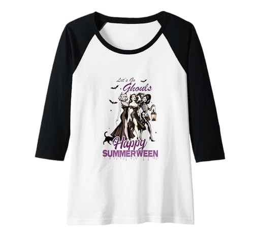 Damen Happy Summerween Ghoul Girl Squad Raglan Damen Happy Summerween Ghoul Girl Squad Raglan von Summerween Holiday Beach Vibes Vacation