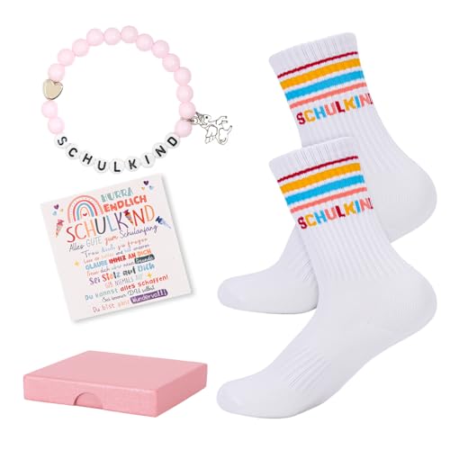 SummitEdge Einschulung Geschenk Schulkind Socken Einschulung Mädchen Junge 25-34 mit Schultüte Füllung Schulanfang Geschenk Armband für Schulkind 2025 Mädchen Junge 6 Jahre SummitEdge Einschulung Geschenk Schulkind Socken Einschulung Mädchen Junge 25-34 mit Schultüte Füllung Schulanfang Geschenk Armband für Schulkind 2025 Mädchen Junge 6 Jahre von SummitEdge