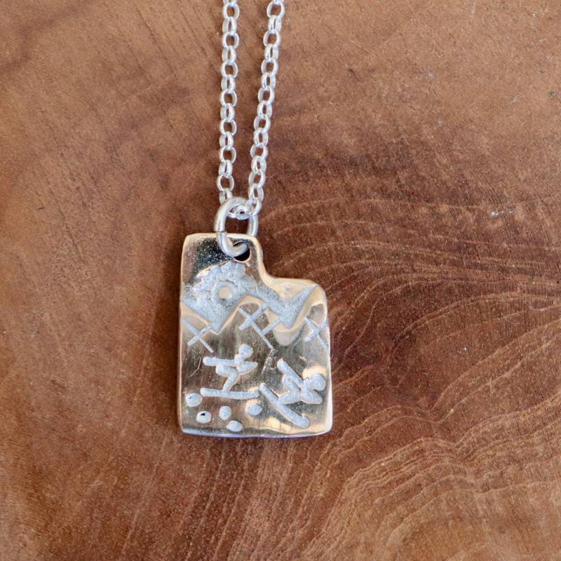 Ski Utah Bronze/Silber Anhänger/Halskette-Berge Ski Utah Bronze/Silber Anhänger/Halskette-Berge von SummitJewelryDesigns